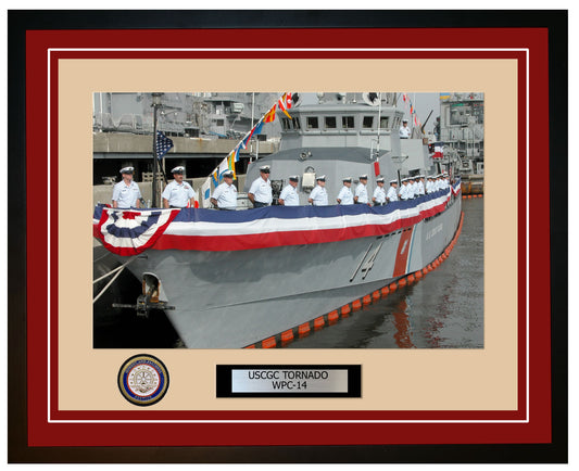 USCGC TORNADO WPC 14 Framed Coast Guard Ship Photo Burgundy 101WPC14