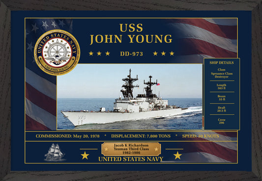 USS John Young DD-973 Framed Patriotic Art