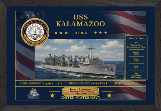 USS Kalamazoo AOR-6 Framed Patriotic Art