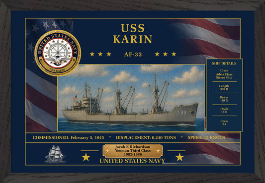 USS Karin AF-33 Framed Patriotic Art