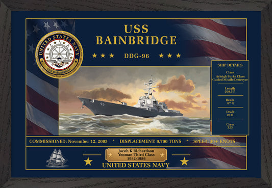 USS Bainbridge DDG-96 Framed Patriotic Art