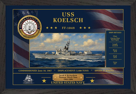 USS Koelsch FF-1049 Framed Patriotic Art