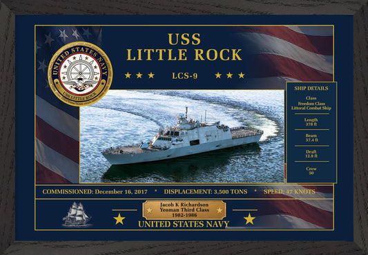USS Little Rock LCS-9 Framed Patriotic Art