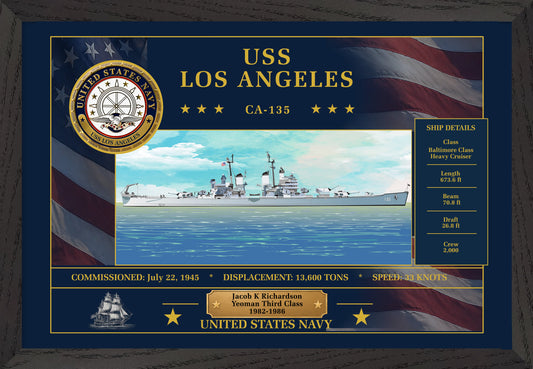 USS Los Angeles CA-135 Framed Patriotic Art