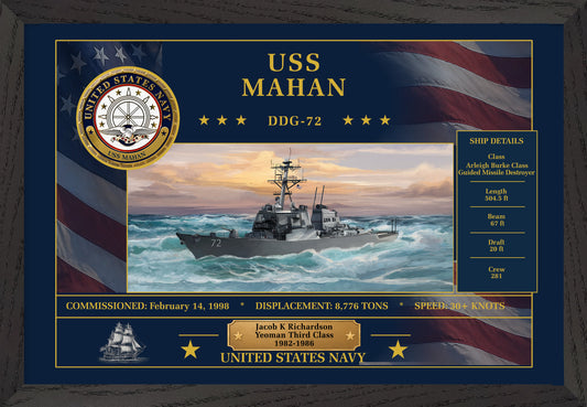 USS Mahan DDG-72 Framed Patriotic Art