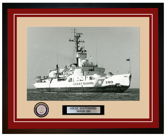 USCGC SOUTHWIND WAGB 280 Framed Coast Guard Ship Photo Burgundy 137WAGB280