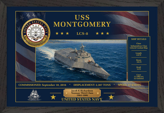 USS Montgomery LCS-8 Framed Patriotic Art