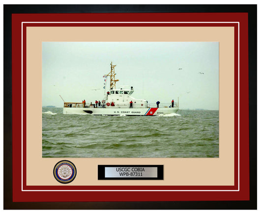 USCGC COBIA WPB 87311 Framed Coast Guard Ship Photo Burgundy 150WPB87311