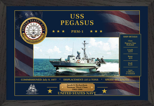 USS Pegasus PHM-1 Framed Patriotic Art