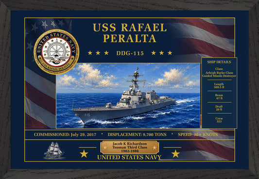 USS Rafael Peralta DDG-115 Framed Patriotic Art