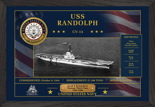 USS Randolph CV-15 Framed Patriotic Art