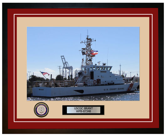 USCGC BRANT WPB 87348 Framed Coast Guard Ship Photo Burgundy 195WPB87348