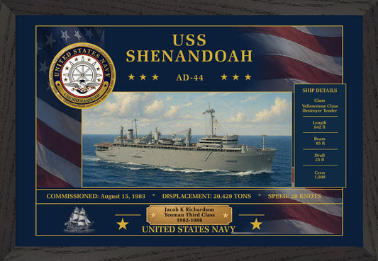 USS Shenandoah AD-44 Framed Patriotic Art