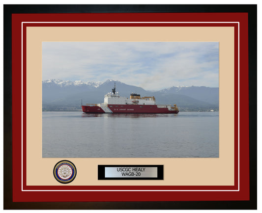 USCGC HEALY WAGB 20 Framed Coast Guard Ship Photo Burgundy 209WAGB20