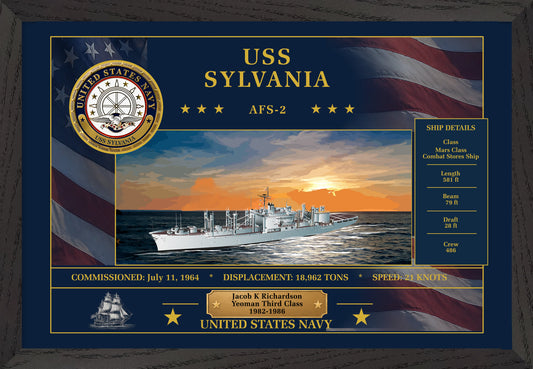 USS Sylvania AFS-2 Framed Patriotic Art