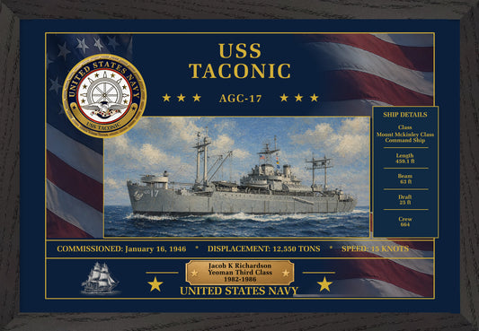 USS Taconic AGC-17 Framed Patriotic Art