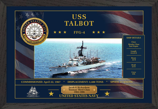 USS Talbot FFG-4 Framed Patriotic Art