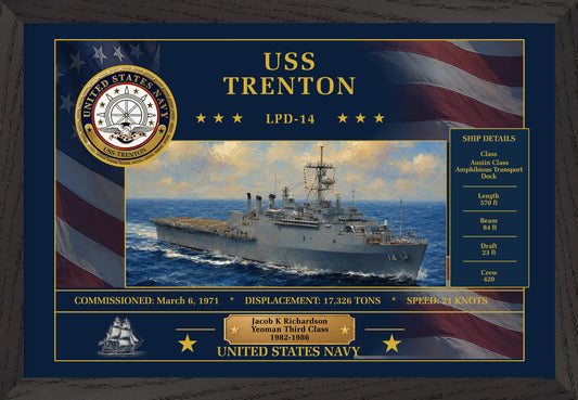 USS Trenton LPD-14 Framed Patriotic Art