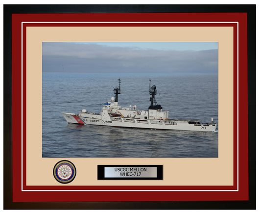 USCGC MELLON WHEC 717 Framed Coast Guard Ship Photo Burgundy 256WHEC717