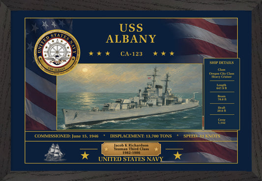 USS Albany CA-123 Framed Patriotic Art