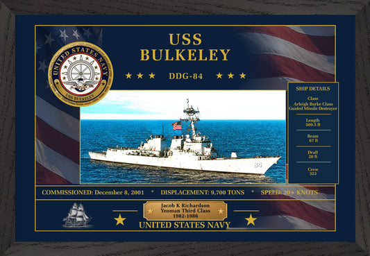 USS Bulkeley DDG-84 Framed Patriotic Art