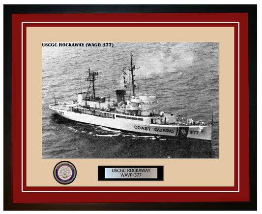 USCGC ROCKAWAY WAVP 377 Framed Coast Guard Ship Photo Burgundy 284WAVP377