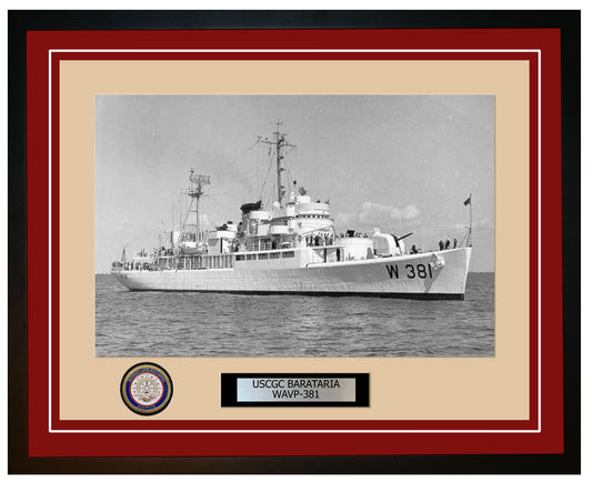 USCGC BARATARIA WAVP 381 Framed Coast Guard Ship Photo Burgundy 287WAVP381