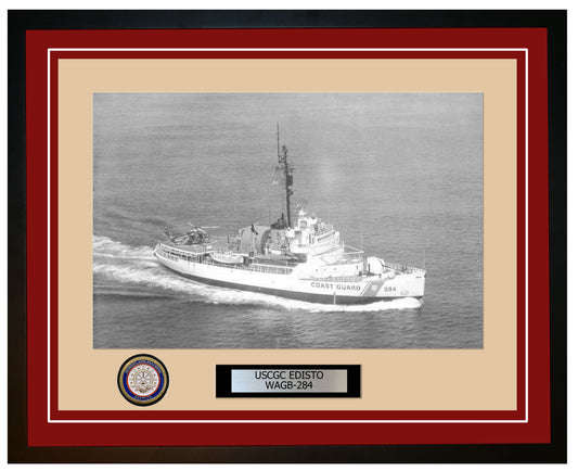 USCGC EDISTO WAGB 284 Framed Coast Guard Ship Photo Burgundy 299WAGB284