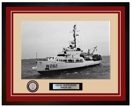 USCGC NORTHWIND WAGB 282 Framed Coast Guard Ship Photo Burgundy 303WAGB282