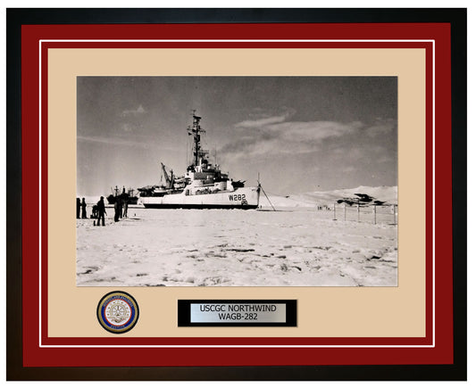 USCGC NORTHWIND WAGB 282 Framed Coast Guard Ship Photo Burgundy 305WAGB282