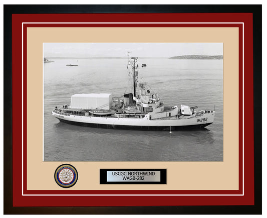USCGC NORTHWIND WAGB 282 Framed Coast Guard Ship Photo Burgundy 306WAGB282