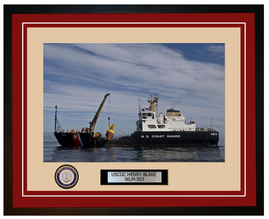 USCGC HENRY BLAKE WLM 563 Framed Coast Guard Ship Photo Burgundy 30WLM563