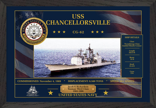 USS Chancellorsville CG-62 Framed Patriotic Art