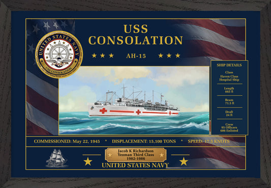 USS Consolation AH-15 Framed Patriotic Art