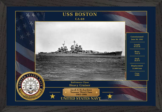 USS Boston CA-69 Framed Patriotic Photo