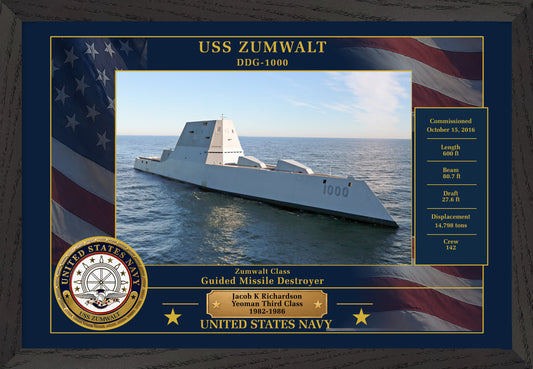 USS Zumwalt DDG-1000 Framed Patriotic Photo