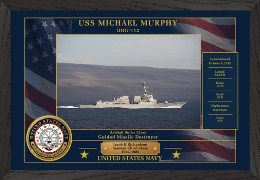 USS Michael Murphy DDG-112 Framed Patriotic Photo