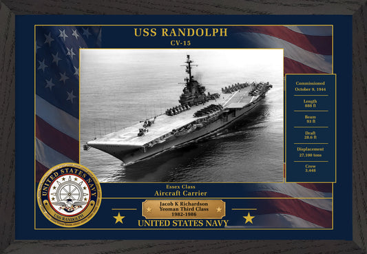 USS Randolph CV-15 Framed Patriotic Photo