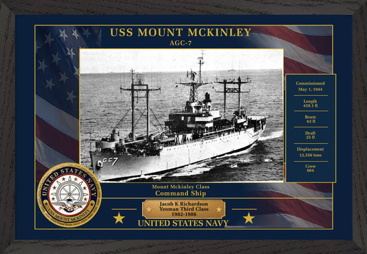 USS Mount Mckinley AGC-7 Framed Patriotic Photo