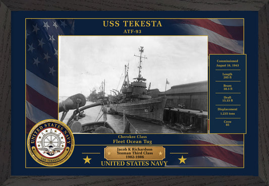USS Tekesta ATF-93 Framed Patriotic Photo