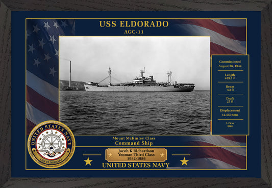 USS Eldorado AGC-11 Framed Patriotic Photo