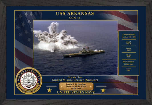 USS Arkansas CGN-41 Framed Patriotic Photo