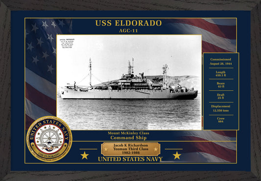 USS Eldorado AGC-11 Framed Patriotic Photo