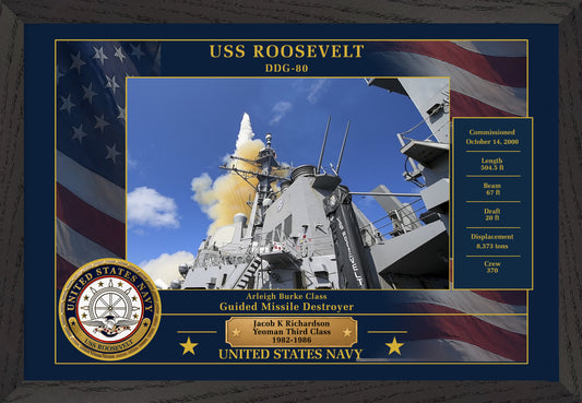 USS Roosevelt DDG-80 Framed Patriotic Photo