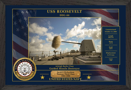 USS Roosevelt DDG-80 Framed Patriotic Photo