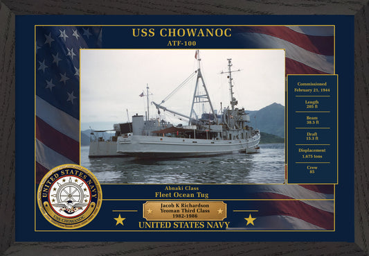 USS Chowanoc ATF-100 Framed Patriotic Photo