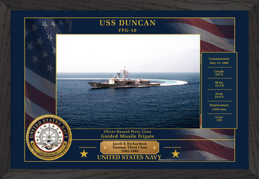 USS Duncan FFG-10 Framed Patriotic Photo