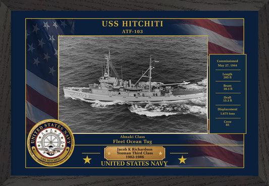 USS Hitchiti ATF-103 Framed Patriotic Photo