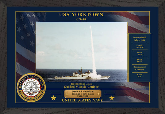 USS Yorktown CG-48 Framed Patriotic Photo