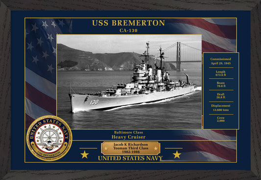 USS Bremerton CA-130 Framed Patriotic Photo
